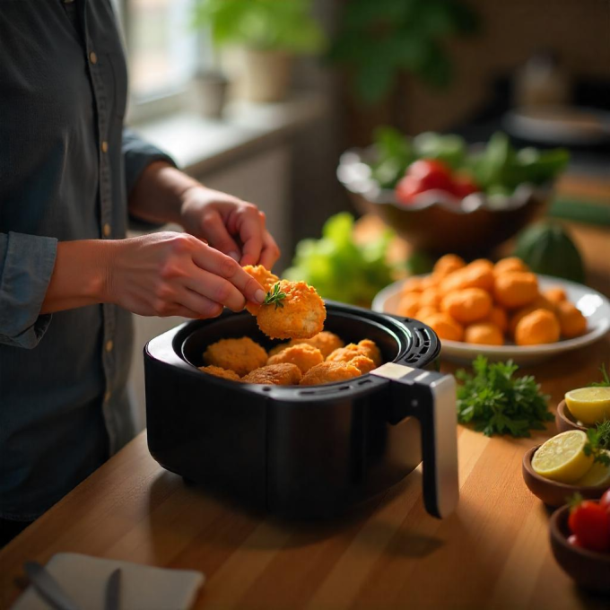 Air fryer z funkcją podgrzewania