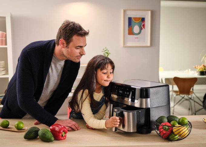 TEFAL Dual Easy Fry & Grill EY905D10 z podwójnym koszem i rusztem do grilla