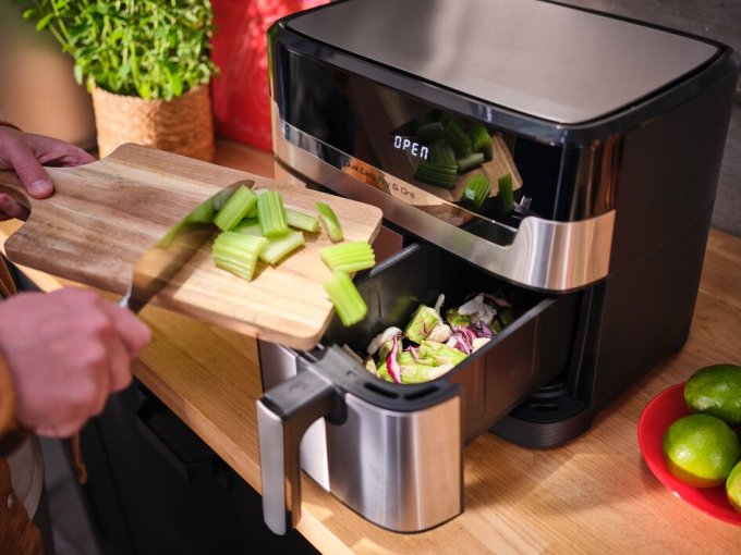 TEFAL Dual Easy Fry & Grill EY905D10 z podwójnym koszem i rusztem do grilla
